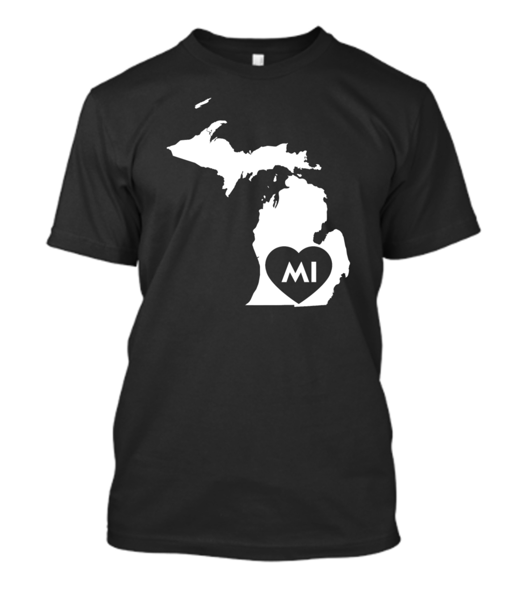I Love MI Michigan State Map Heart T-Shirt