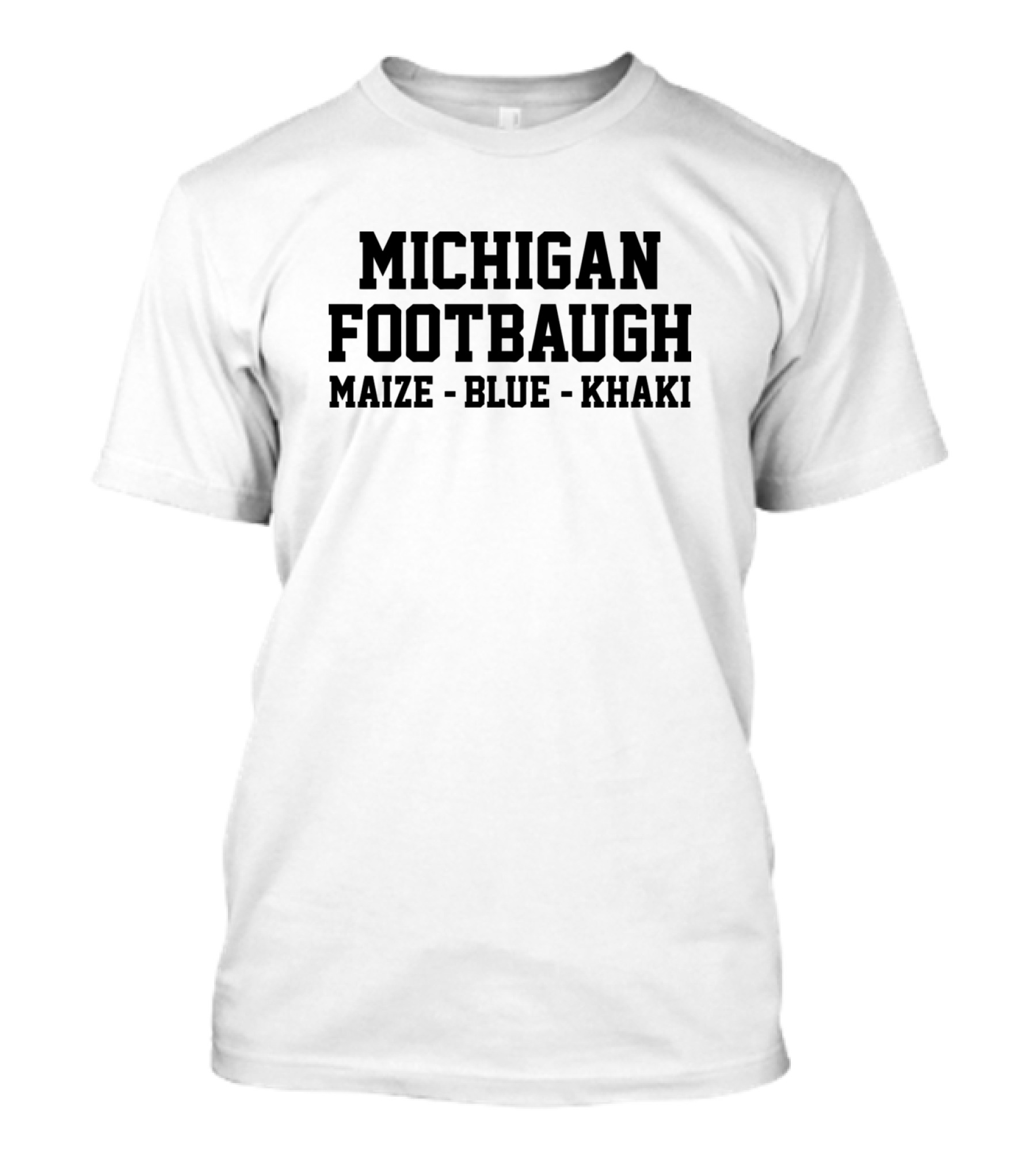 Michigan Footbaugh Maize Blue Khaki T-Shirt