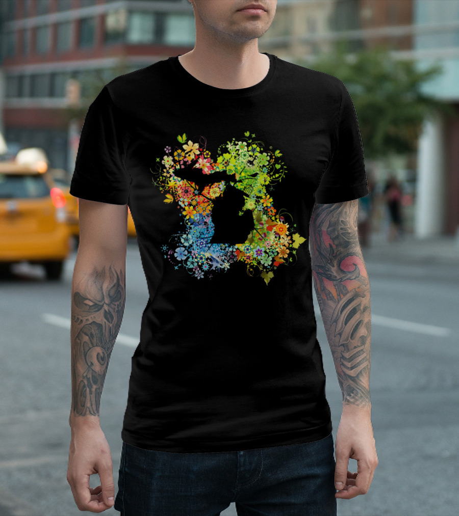 Michigan Four Season State Floral T-Shirt