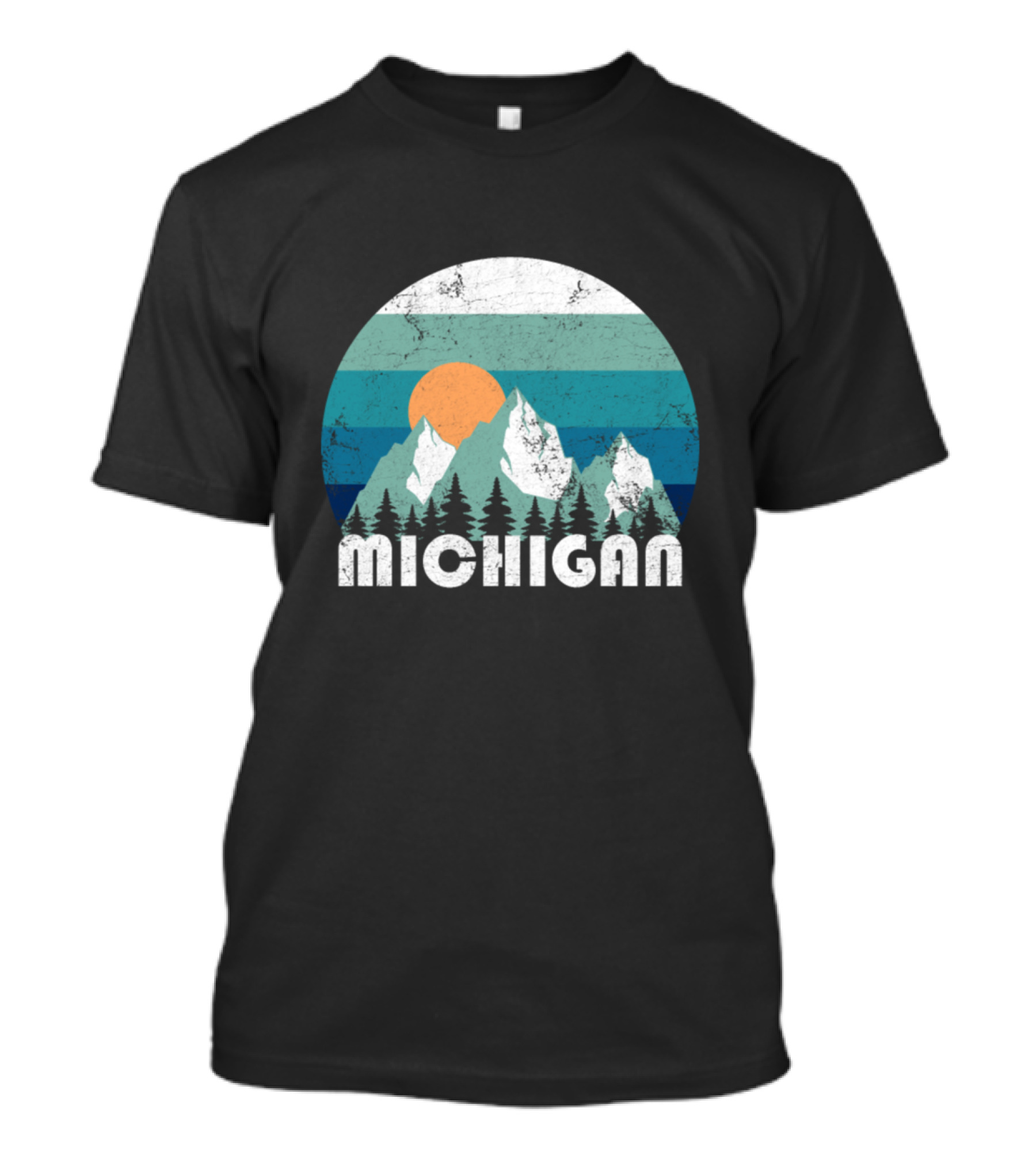 Michigan Vintage Mountain Sunset Landscape T-Shirt