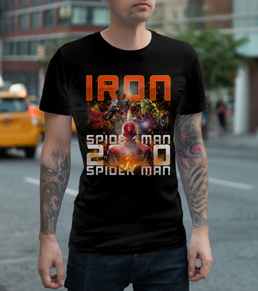 Iron Spider Man 2.0 Avengers Hulk Captain America Thor T-Shirt