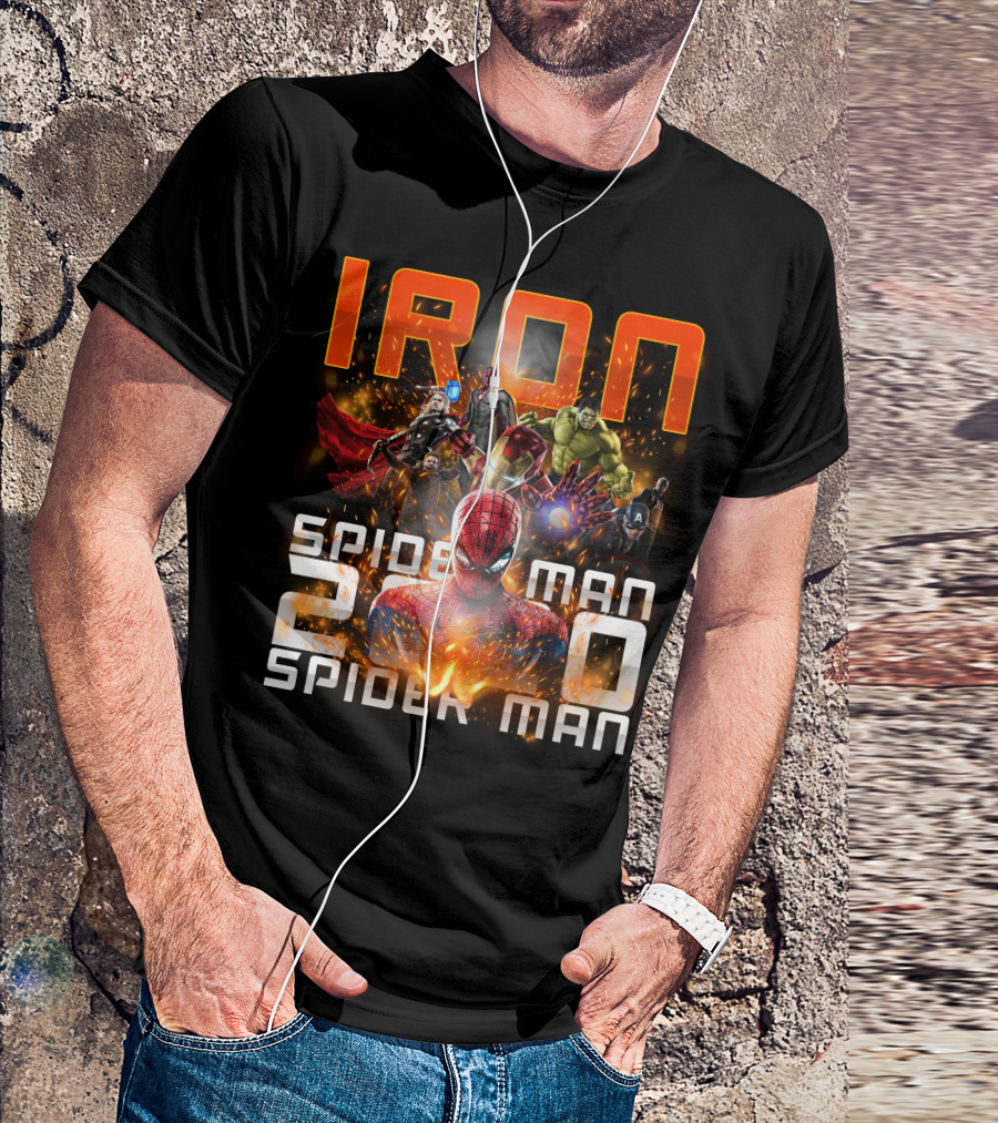 Iron Spider Man 2.0 Avengers Hulk Captain America Thor T-Shirt