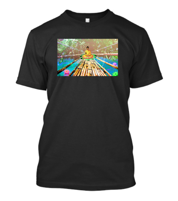 A Bridge To Buddha Meditation Over Serene Lotus Waters 170454 T-Shirt