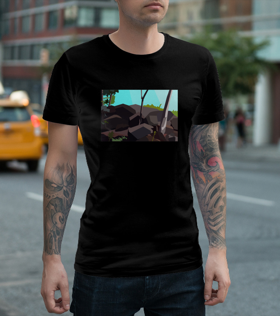 A Formation Of Rocks with Trees and Sky 1241529 T-Shirt