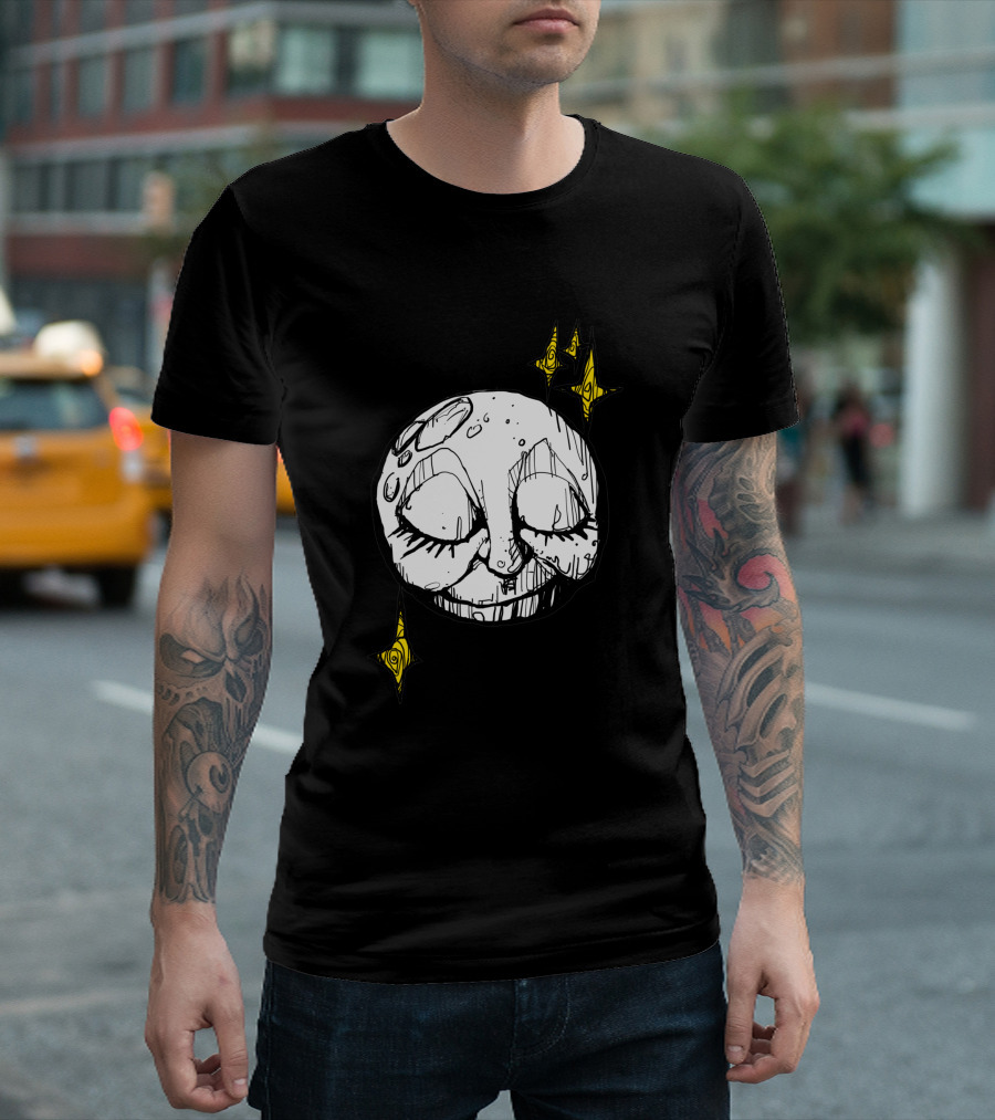 A Tired Old Moon 1545260 Sleepy Face Dripping Wax Surrounded by Twinkling Stars T-Shirt