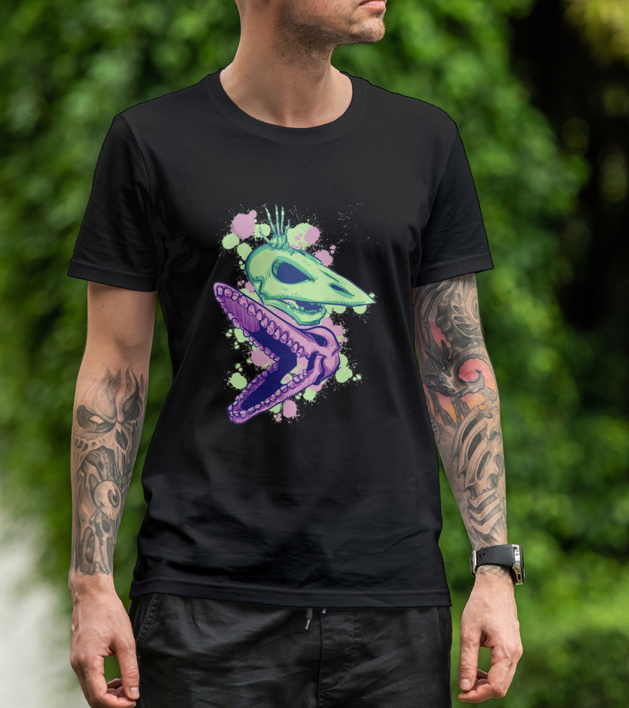 Adam And Barb Skulls Neon Splatter 658174 T-Shirt