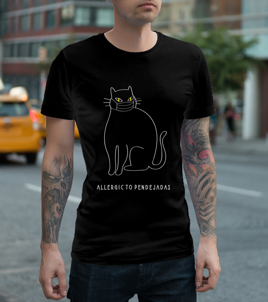 Allergic To Pendejadas Cat Wearing Mask 1405502 T-Shirt