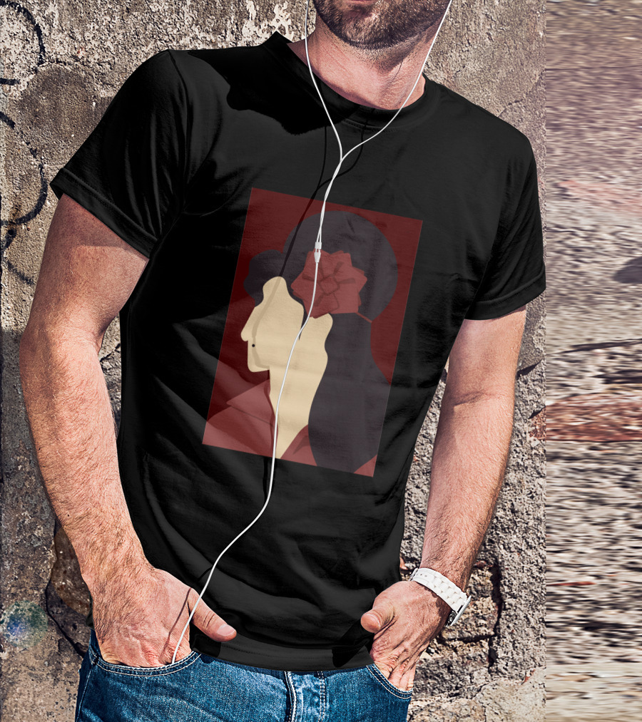Amy Winehouse Minimalist Art Profile With Red Flower 1373543 T-Shirt