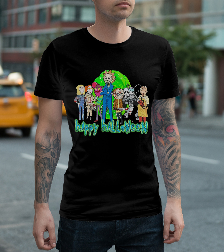 Happy Halloween Michael Myers Rick And Morty T-Shirt