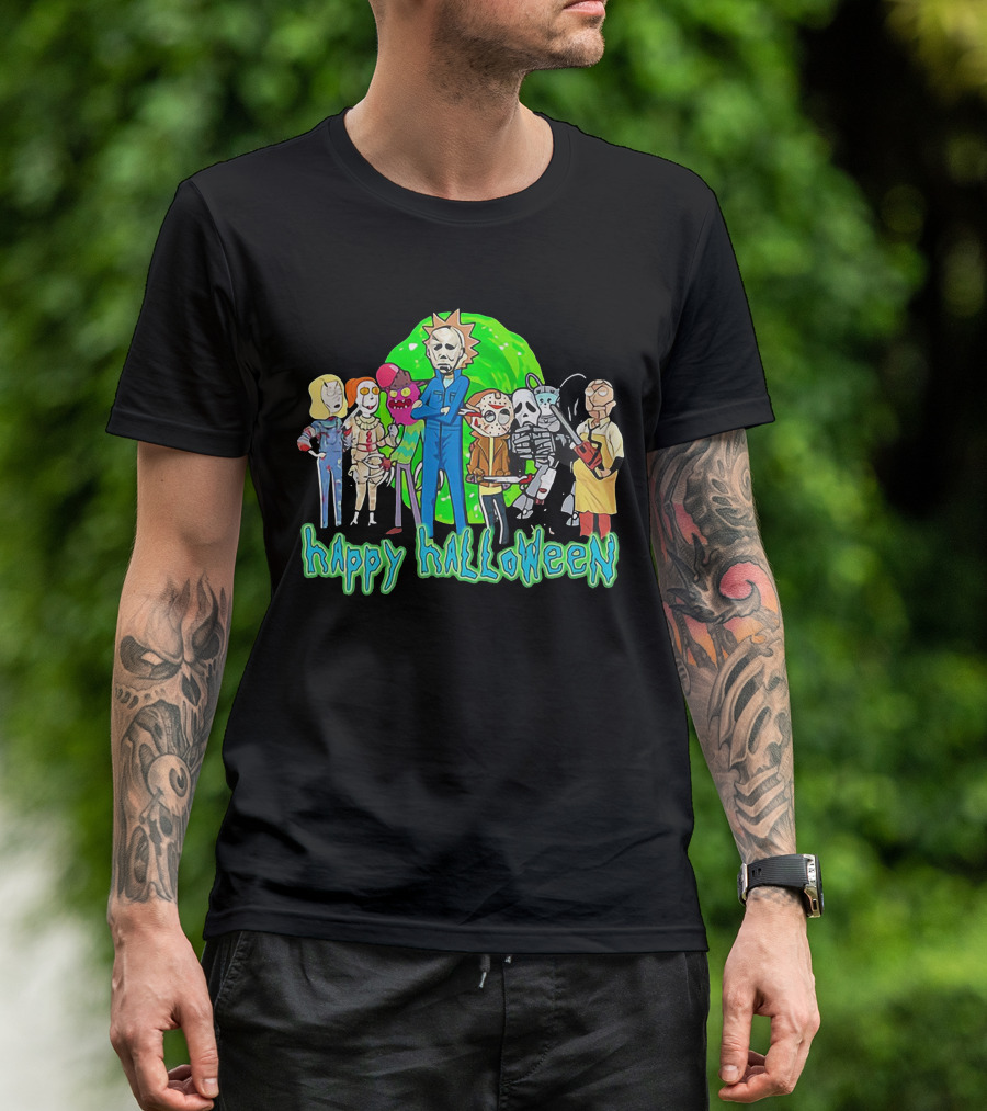 Happy Halloween Michael Myers Rick And Morty T-Shirt
