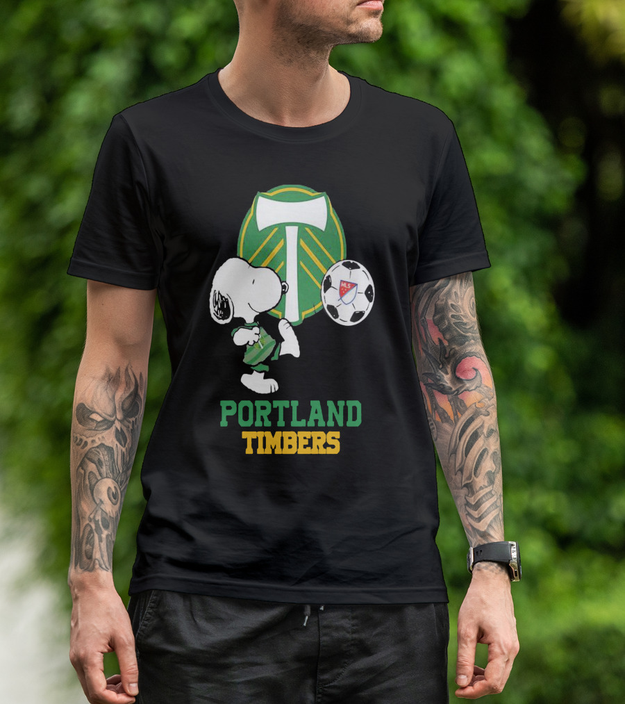 Snoopy Portland Timbers MLS Soccer T-Shirt