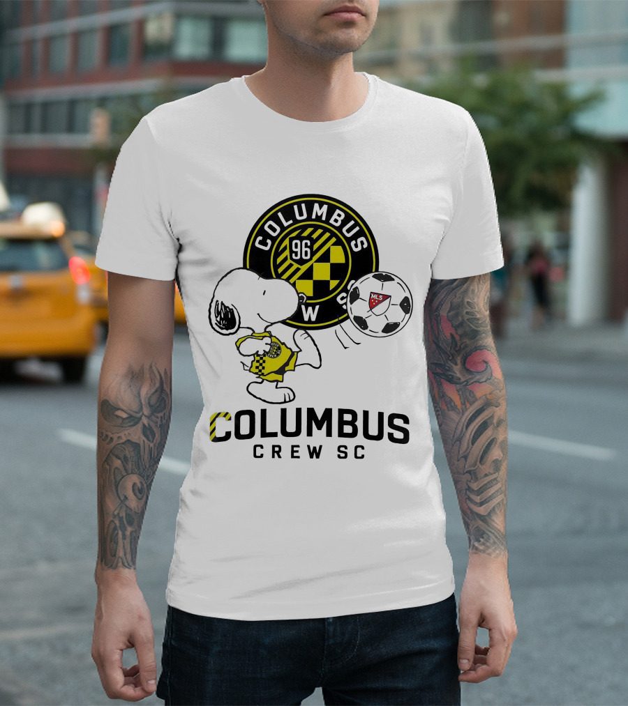 Snoopy Columbus Crew SC Soccer Shirt Iconic Peanuts Collaboration T-Shirt