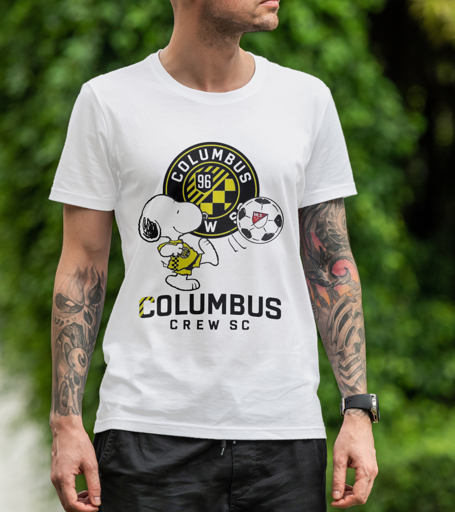 Snoopy Columbus Crew SC Soccer Shirt Iconic Peanuts Collaboration T-Shirt