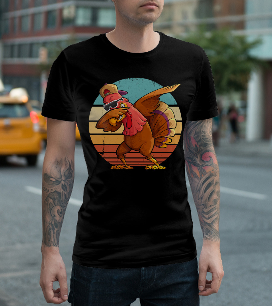 Thanksgiving Turkey Dabbing In Sunglasses And Hat T-Shirt