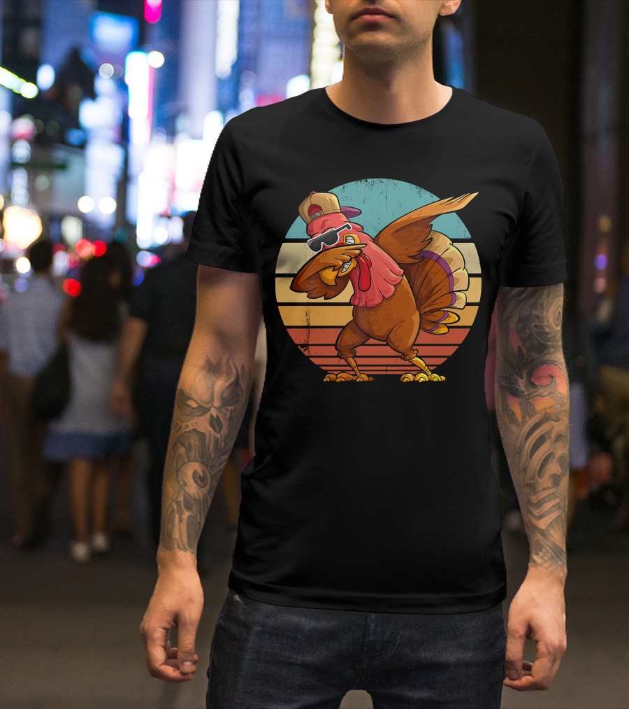 Thanksgiving Turkey Dabbing In Sunglasses And Hat T-Shirt