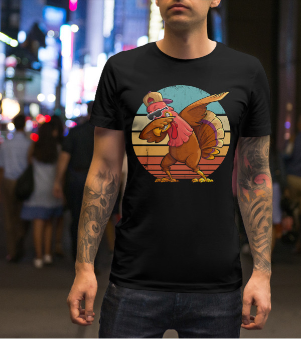 Thanksgiving Turkey Dabbing In Sunglasses And Hat T-Shirt