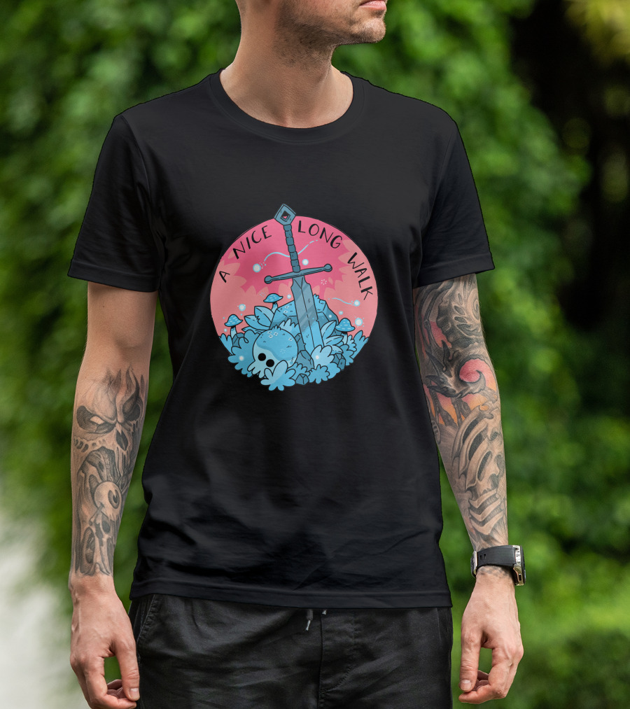 A Nice Long Walk Skull Sword And Mushrooms T-Shirt