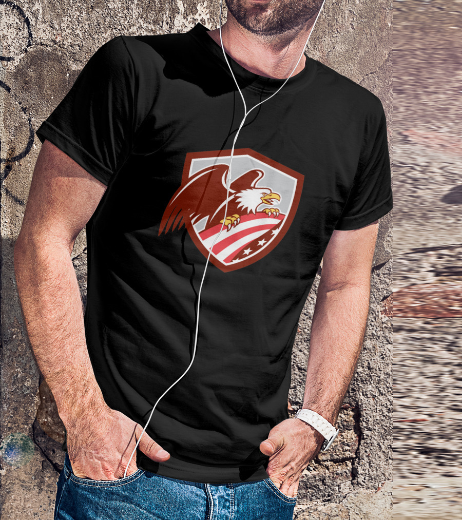 American Bald Eagle Shield With USA Flag T-Shirt