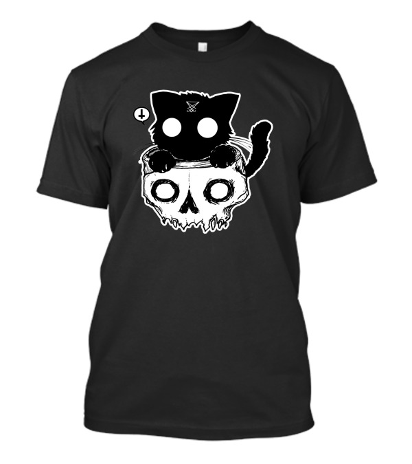 Bad Kitty With Skull And X Symbol Eyes T-Shirt