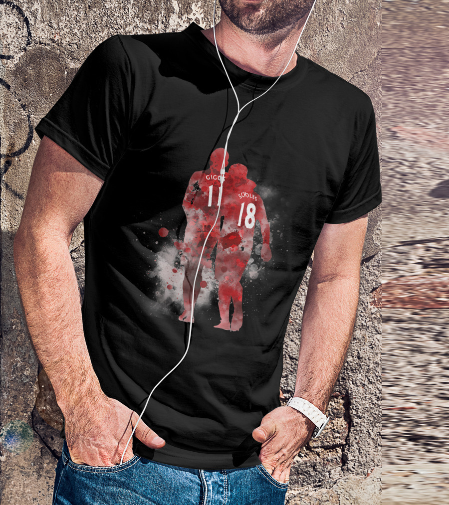 Genuine Legends Giggs 11 Scholes 18 Football Heroes T-Shirt