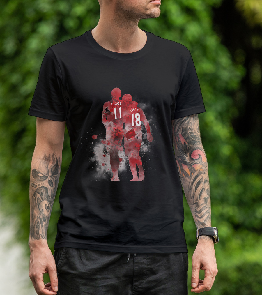 Genuine Legends Giggs 11 Scholes 18 Football Heroes T-Shirt