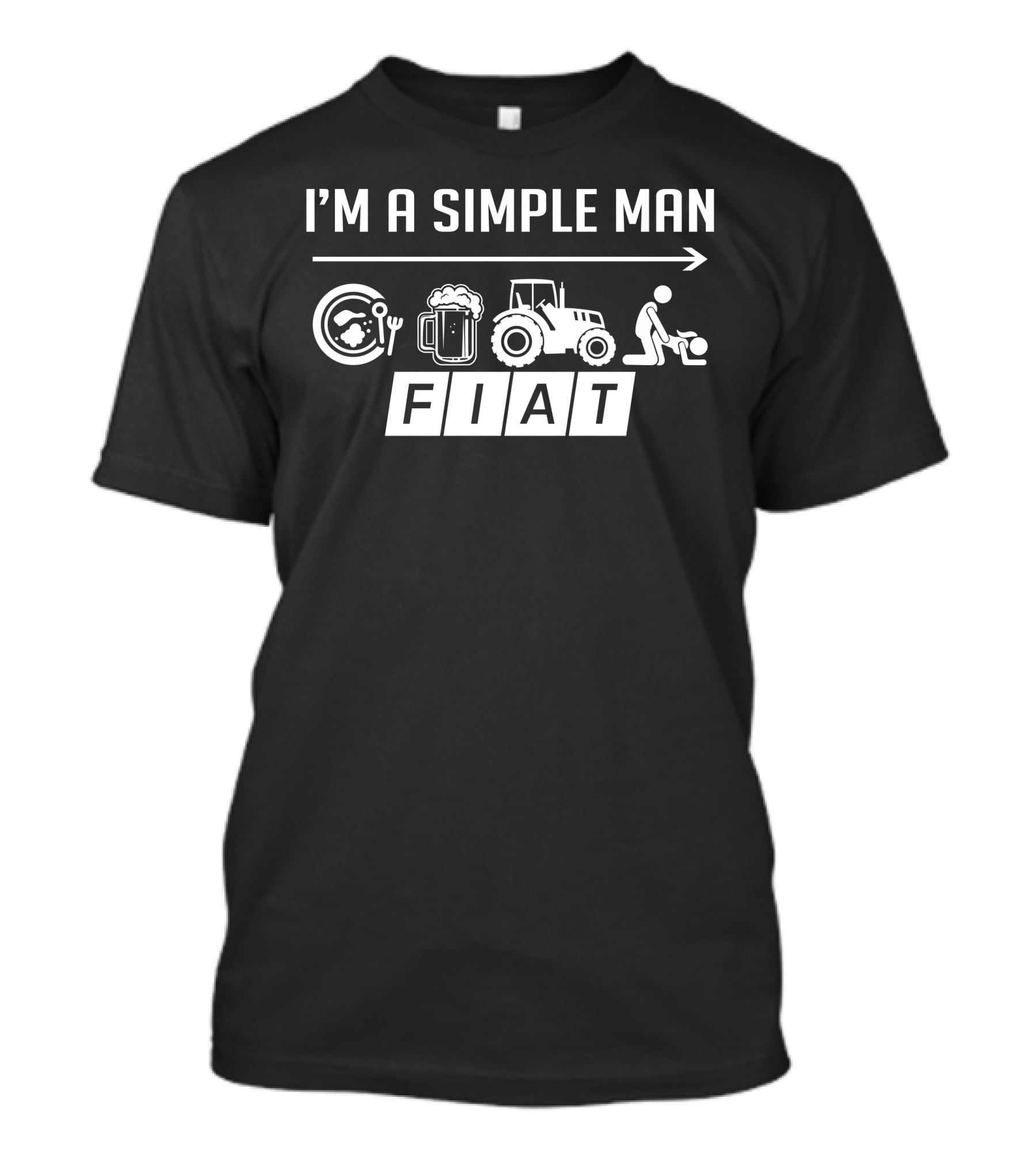 I'm A Simple Man Fiat Tractor Beer Eating T-Shirt