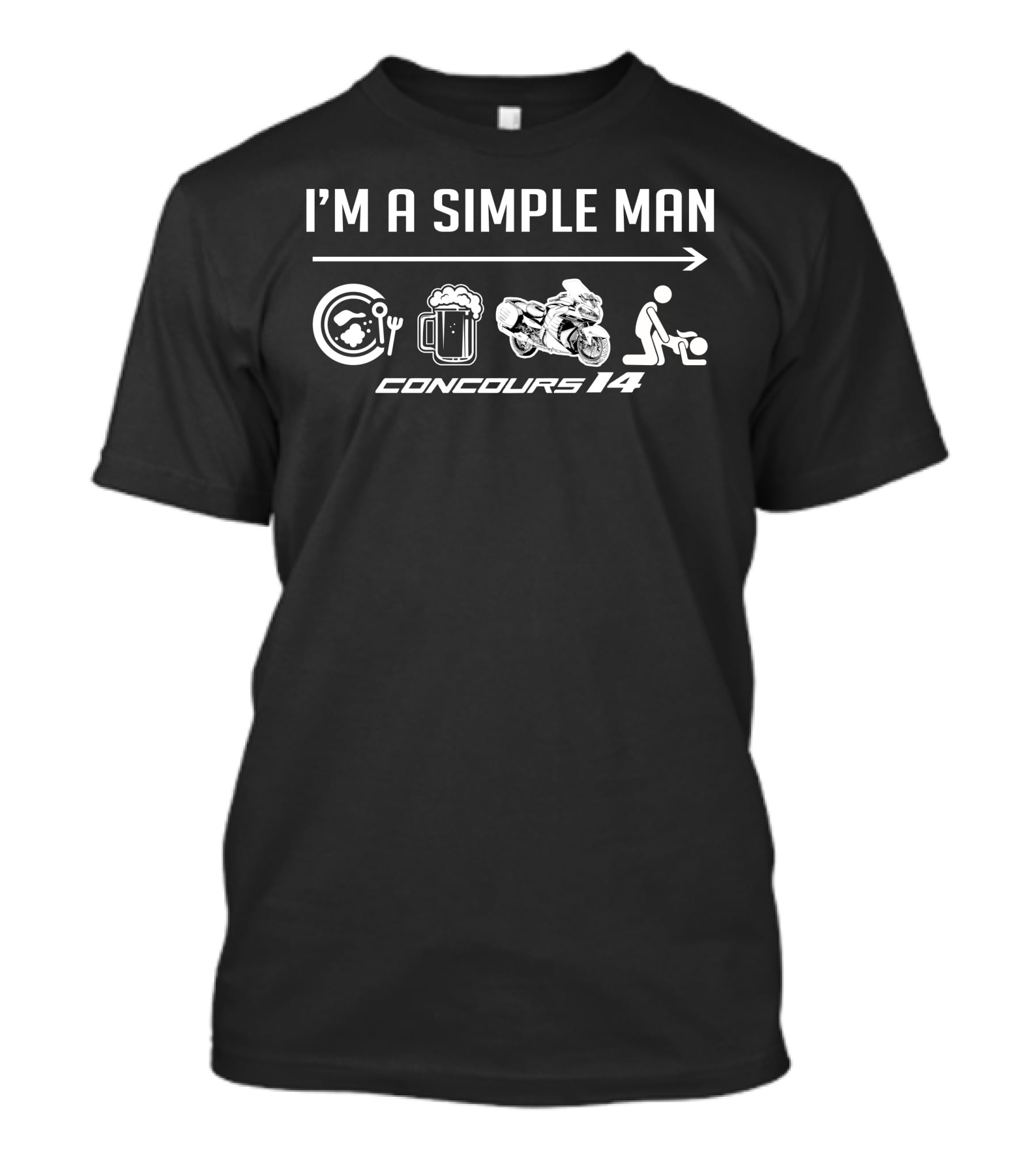 I'm A Simple Man Kawasaki Concours 14 Icons Of Food Beer Motorcycle Family T-Shirt
