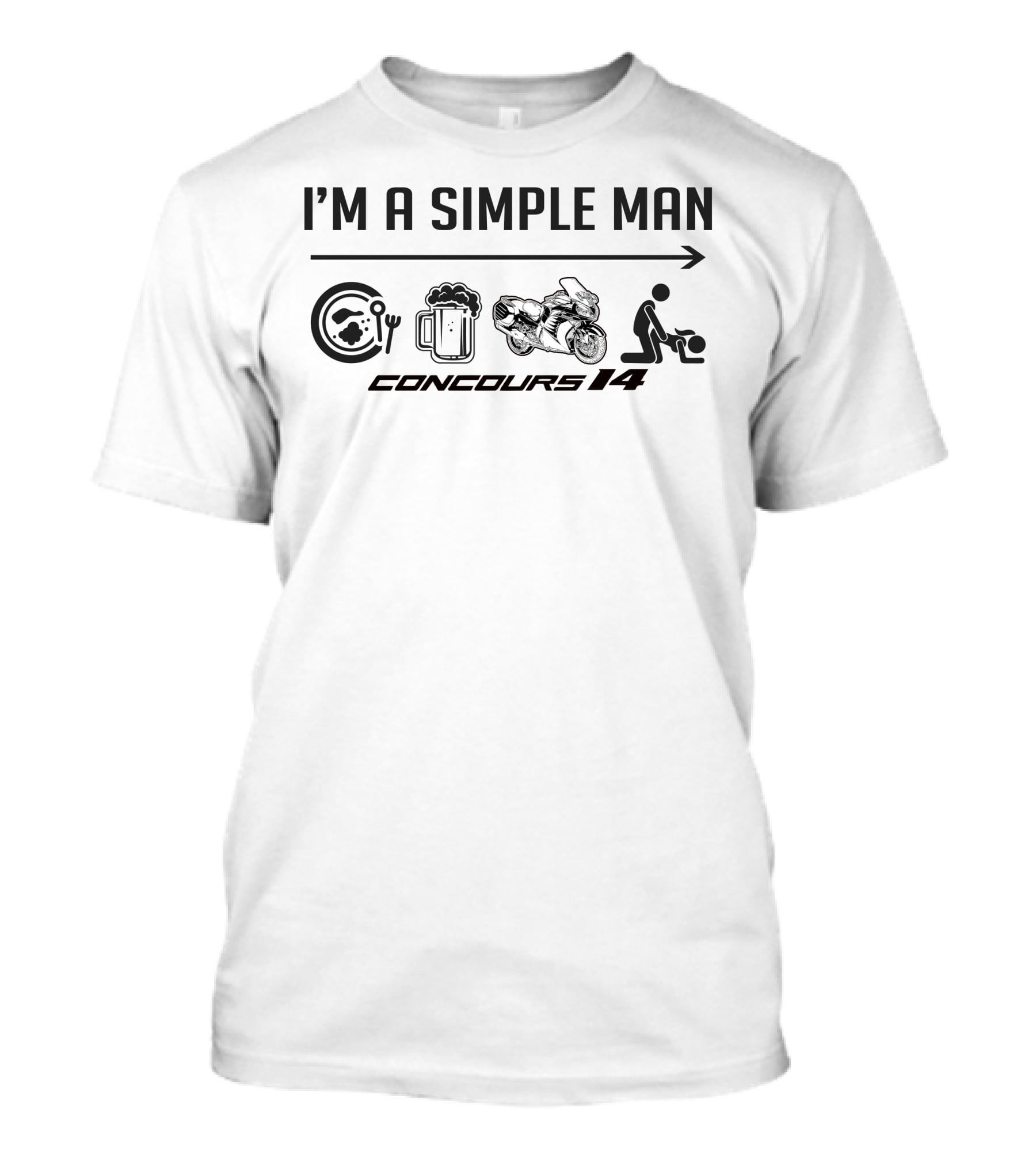 I'm A Simple Man Concours14 Motorcycle Beer Food Icons T-Shirt