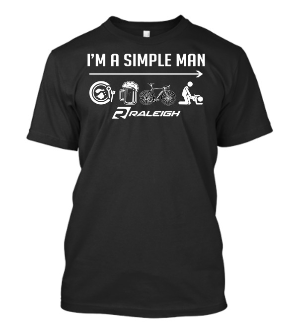 I'M A SIMPLE MAN RALEIGH BIKE BEER FOOD ICONS T-Shirt