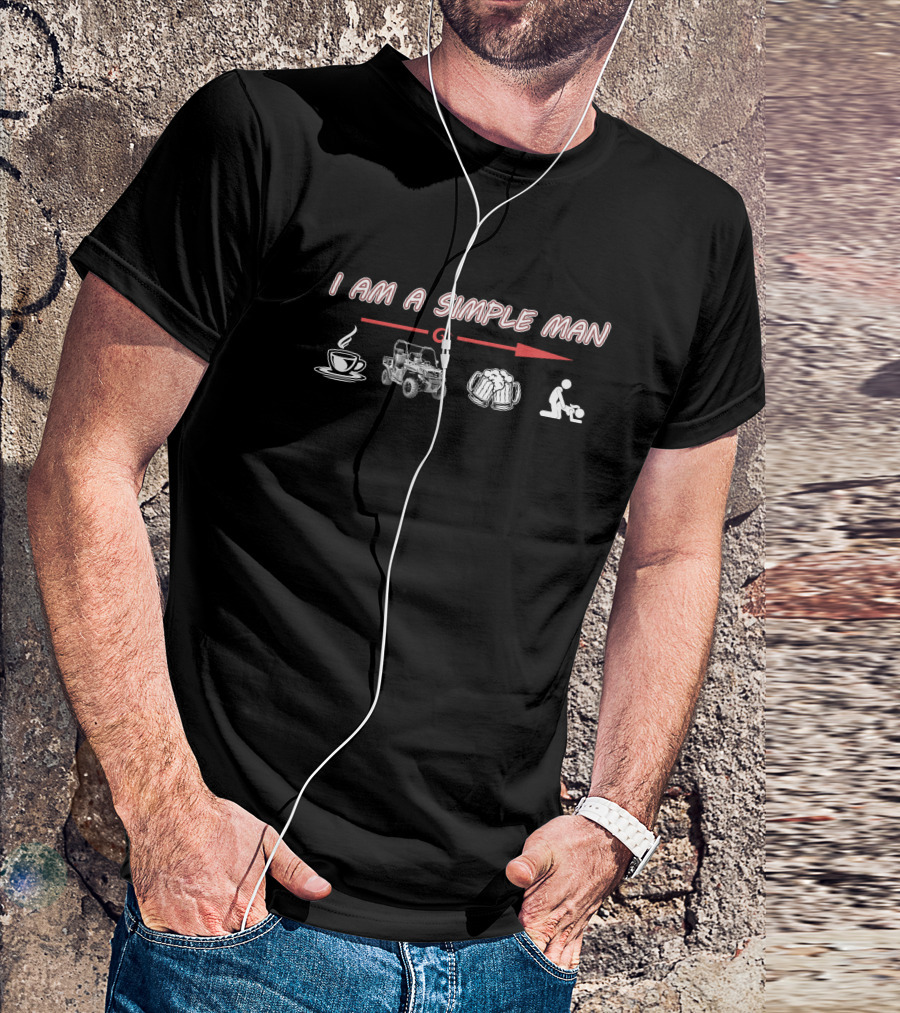 I Am A Simple Man Coffee UTV Beer Golf T-Shirt
