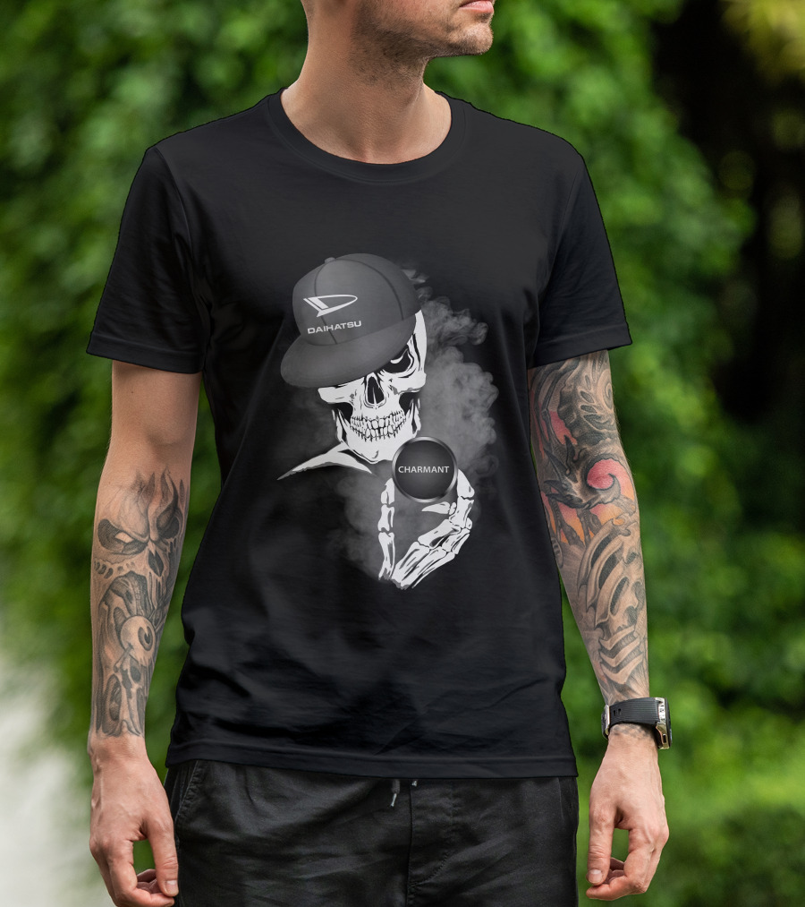 Daihatsu Charmant Skull With Cap And Smoke T-Shirt