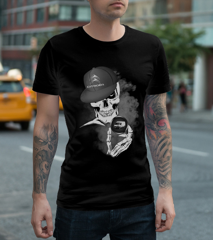 Citroen Relay Skeleton Smoke Concept with Cap and Van Image T-Shirt