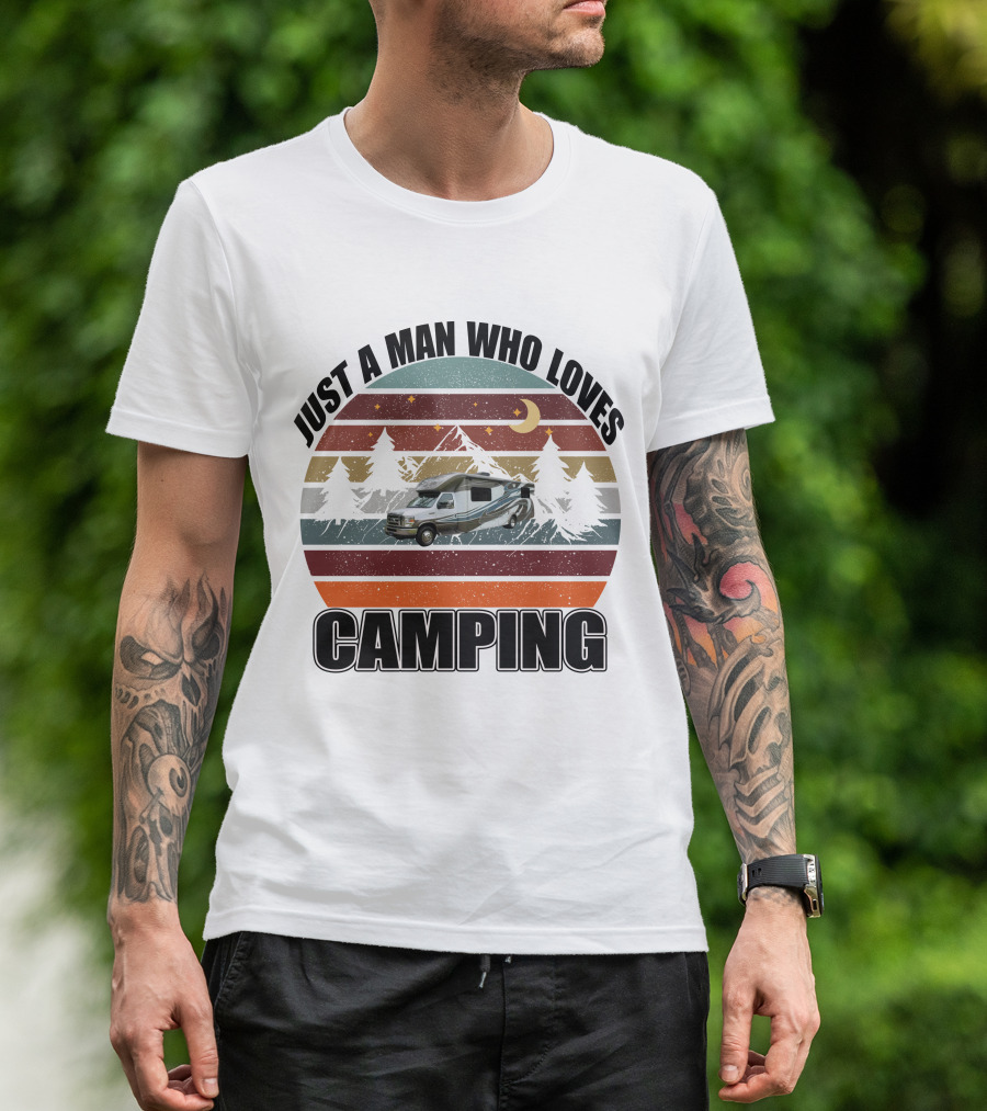 Just A Man Who Loves Camping Winnebago Class C Motorhomes T-Shirt