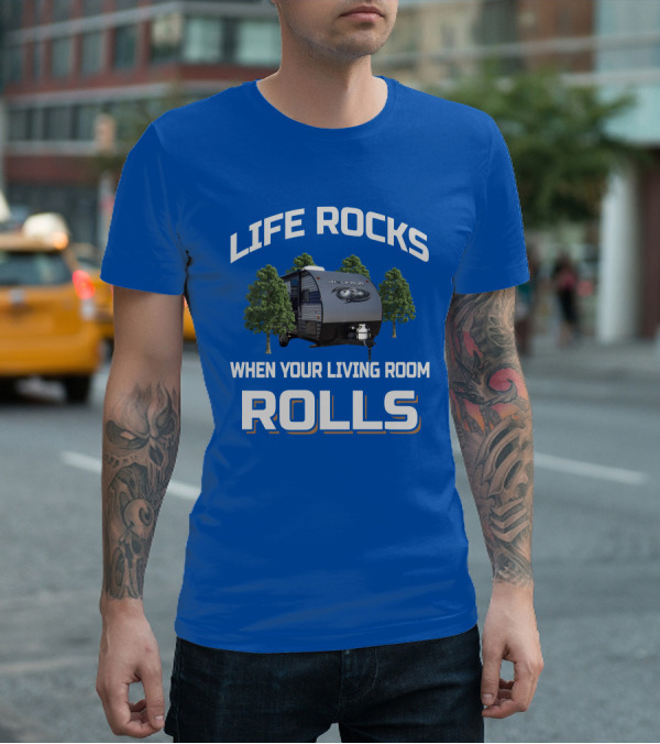LIFE ROCKS WHEN YOUR LIVING ROOM ROLLS WOLF PUP T-Shirt