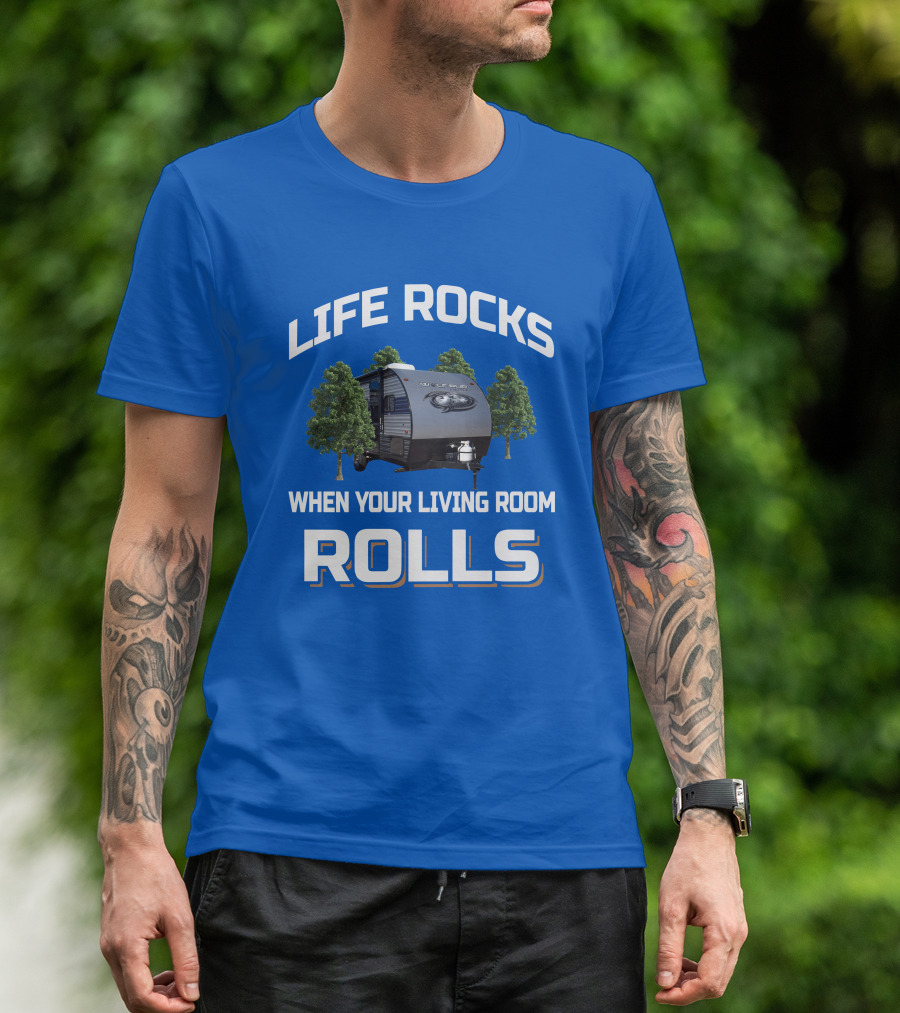 LIFE ROCKS WHEN YOUR LIVING ROOM ROLLS WOLF PUP T-Shirt