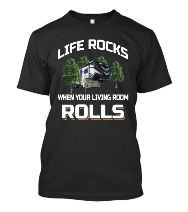 LIFE ROCKS WHEN YOUR LIVING ROOM ROLLS KS Raptor 351 T-Shirt