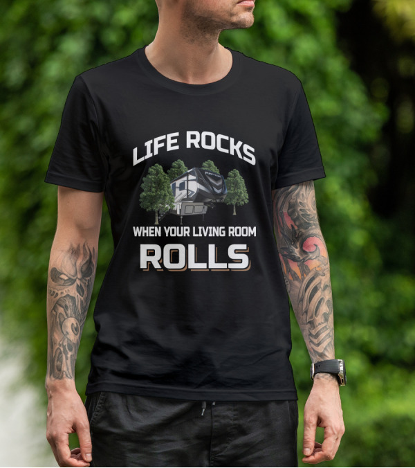LIFE ROCKS WHEN YOUR LIVING ROOM ROLLS KS Raptor 351 T-Shirt