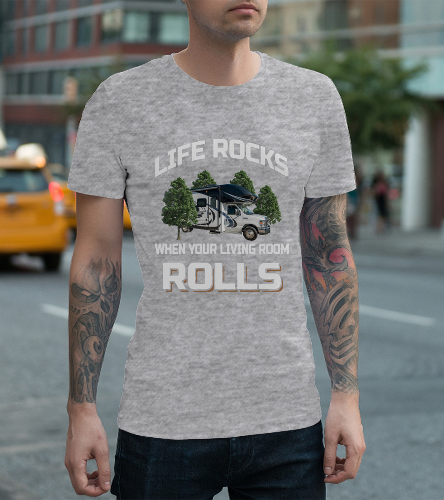 Life Rocks When Your Living Room Rolls Entegra Coach Odyssey 24B T-Shirt