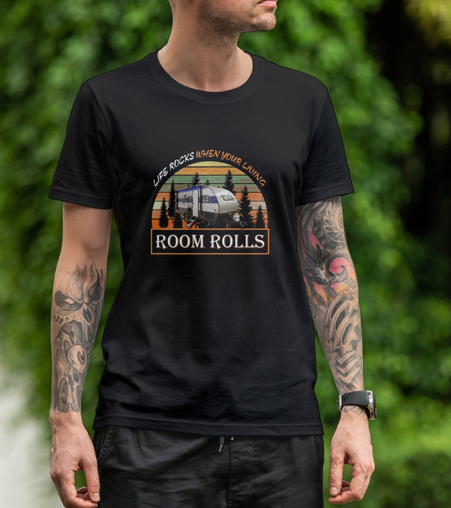 Life Rocks When Your Living Room Rolls Wolf Pup 16BHS T-Shirt