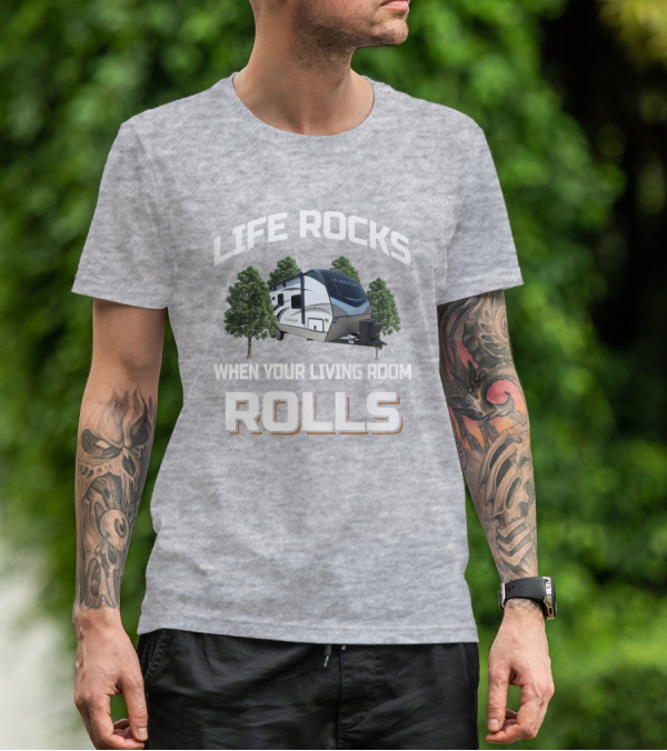 Life Rocks When Your Living Room Rolls Keystone Cougar Half Ton 22RBS T-Shirt