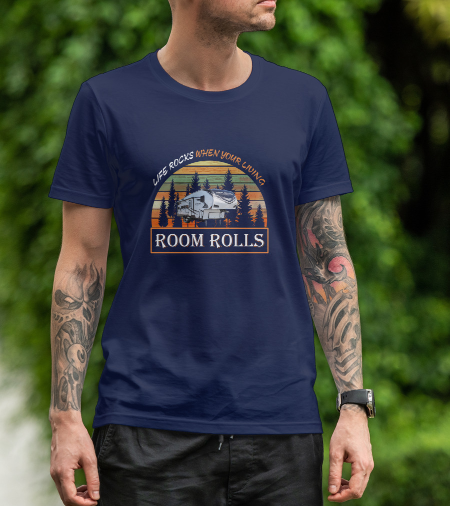LIFE ROCKS WHEN YOUR LIVING ROOM ROLLS Reflection 28BH T-Shirt