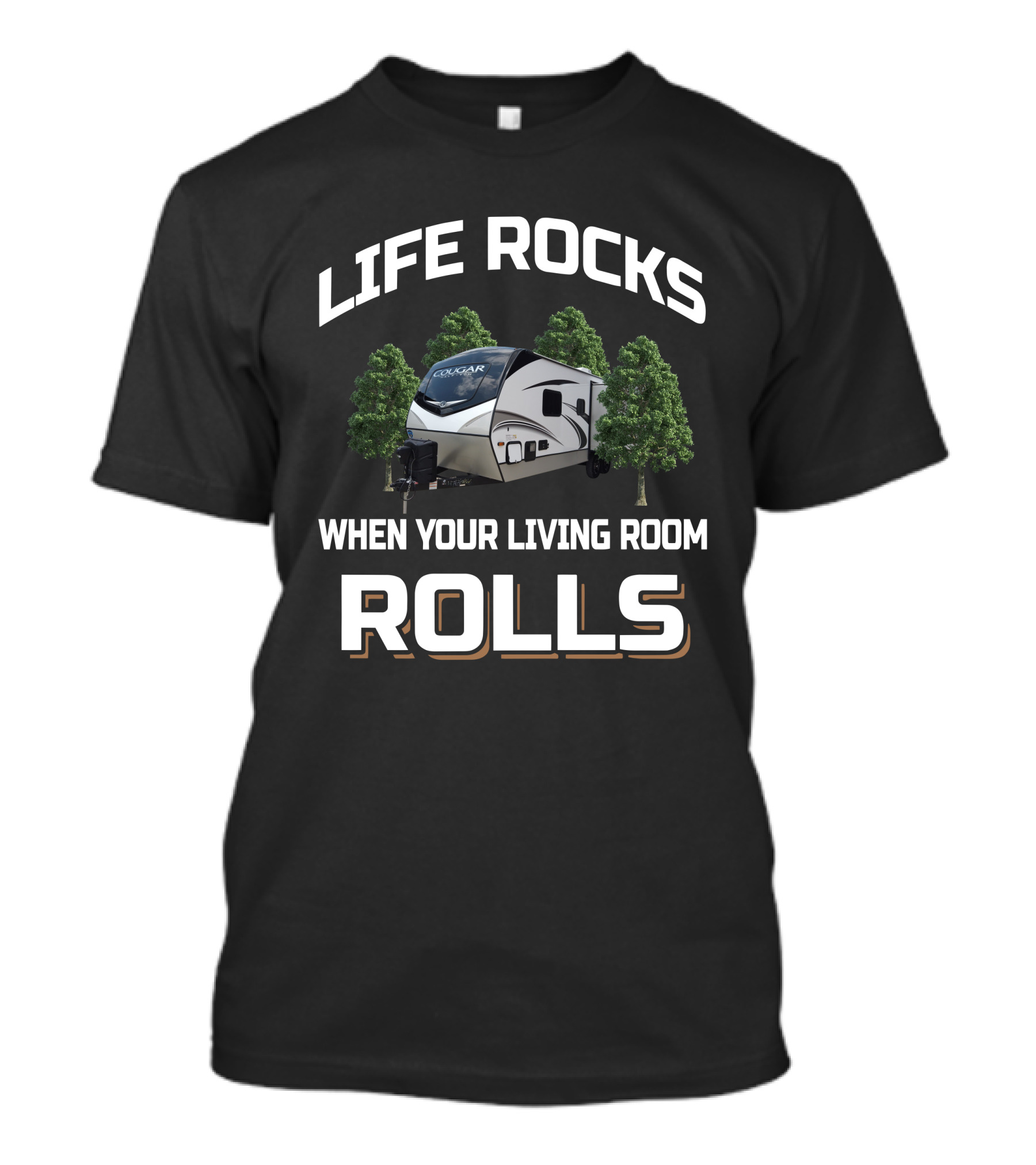 Life Rocks When Your Living Room Rolls Keystone Cougar 25RDS T-Shirt