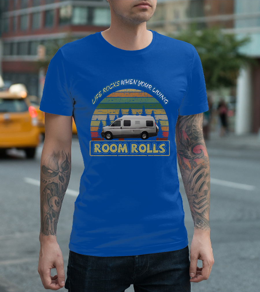 LIFE ROCKS WHEN YOUR LIVING ROOM ROLLS Roadtrek 210 Vintage Camper Van Adventure T-Shirt