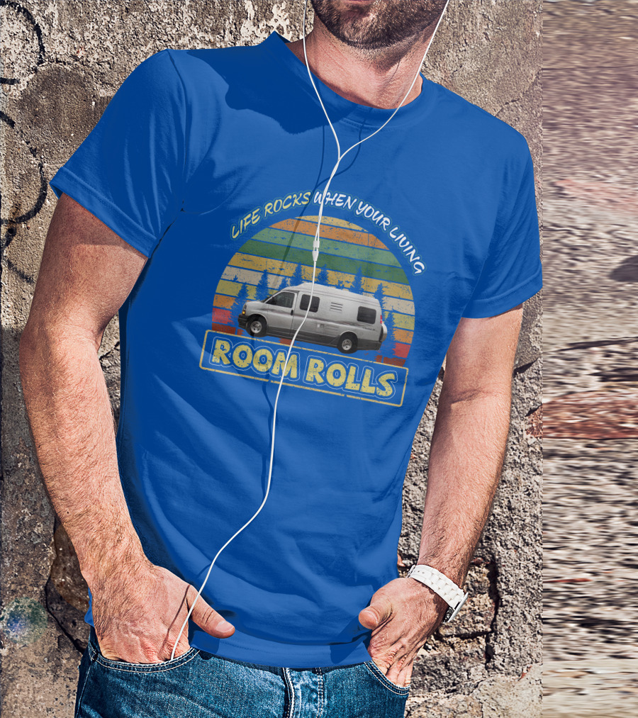LIFE ROCKS WHEN YOUR LIVING ROOM ROLLS Roadtrek 210 Vintage Camper Van Adventure T-Shirt