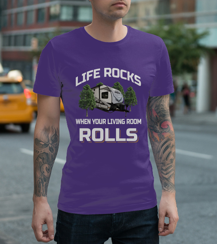 Jayco Feather Micro Life Rocks When Your Living Room Rolls T-Shirt
