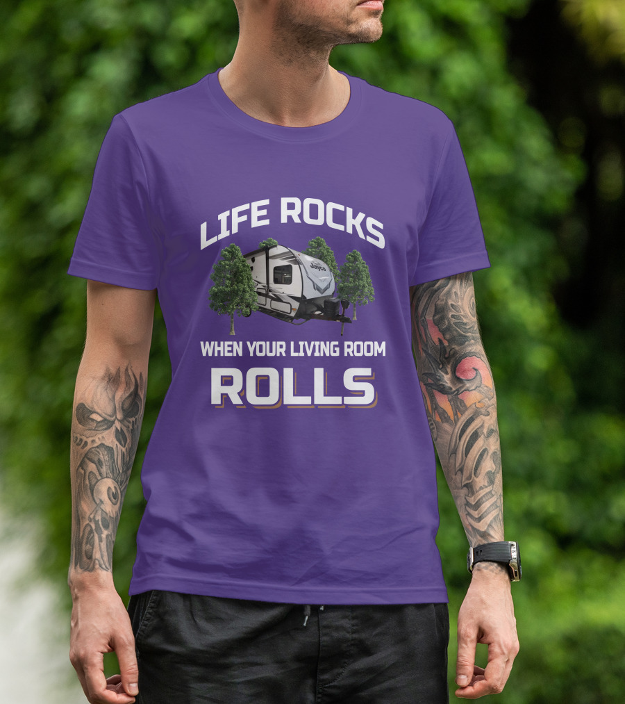 Jayco Feather Micro Life Rocks When Your Living Room Rolls T-Shirt