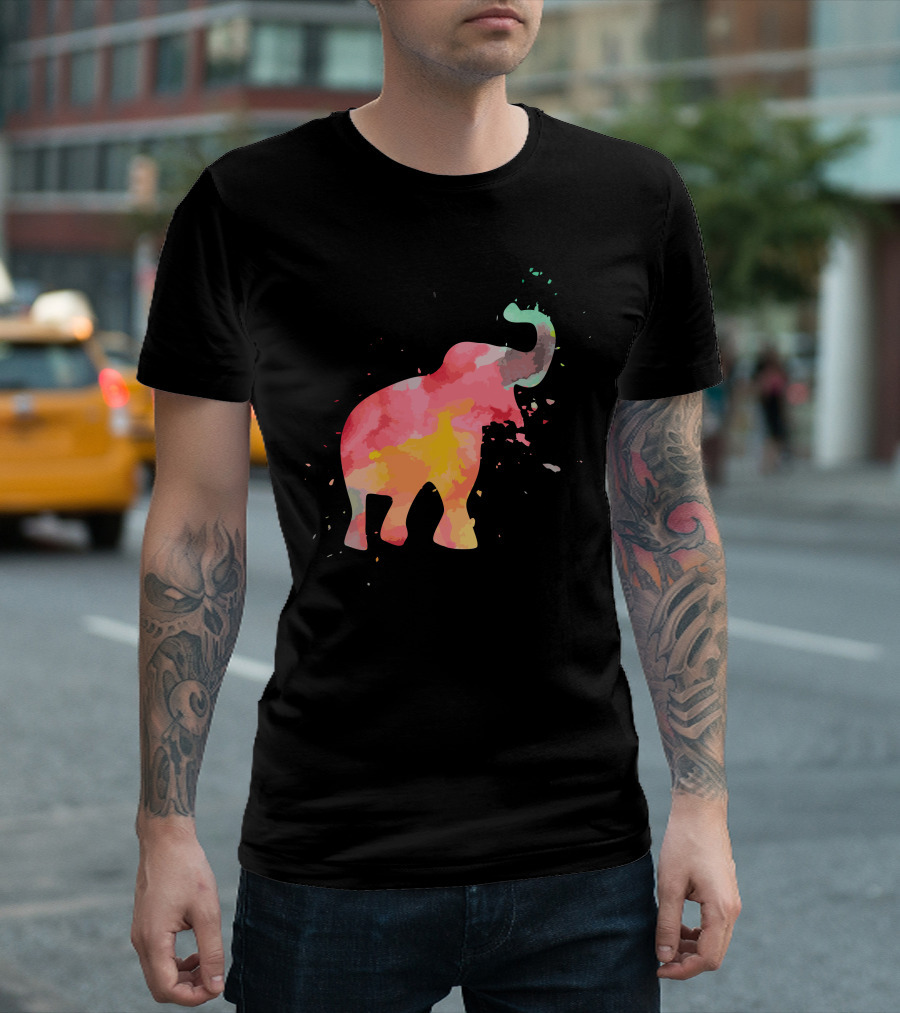 Elephant Colorful Minimalist Fashion T-Shirt