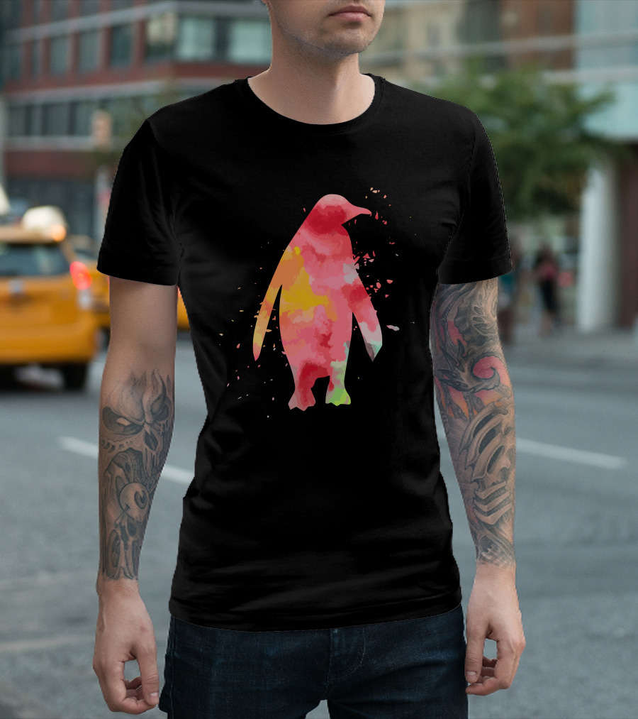 Minimalist Colorful Penguin Fashion T-Shirt