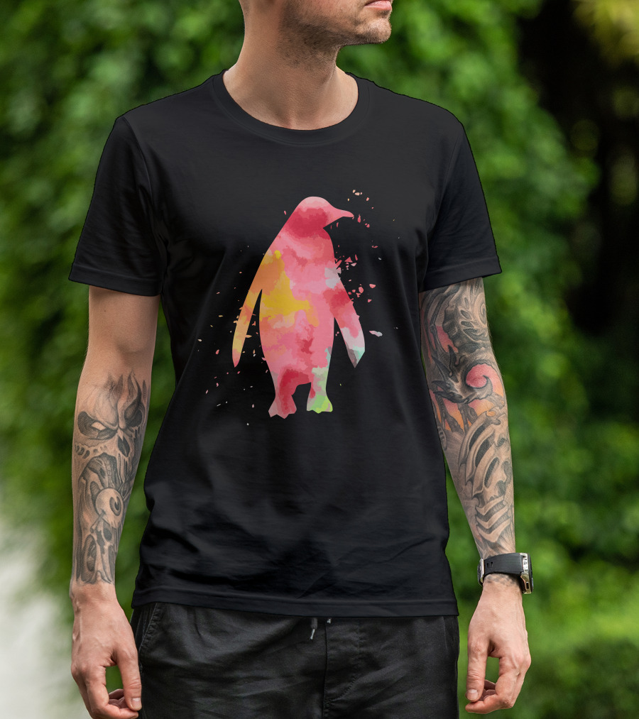Minimalist Colorful Penguin Fashion T-Shirt