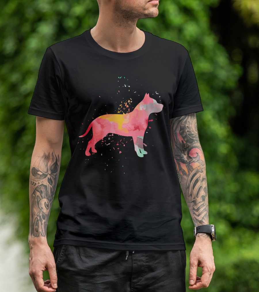 Pitbull Colorful Minimalist Fashion T-Shirt